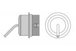 Preview: The image shows a schematic connection with a round casing and a hose leading out to the side. Side view and top view are depicted.