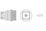 Preview: The image displays a technical drawing of an object, likely a tool or machine component, with side and top views. On the right it states 