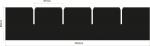 Preview: The image displays a black, rectangular shape with a width of 353 mm and a height of 60 mm. Along the top edge, there are five evenly spaced notches, each 67 mm wide.