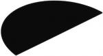 Preview: The image shows a black, semi-circular area that looks like a cut piece of a circle. It has a smooth, even surface and is slightly curved.