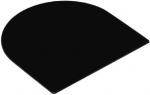 Preview: The image shows a black, semi-circular plate. The top edge is rounded, while the bottom edges are straight. The surface is smooth and shiny.