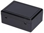 Preview: Das Bild zeigt eine rechteckige, schwarze Kunststoffbox mit einem flachen Deckel. Sie hat abgerundete Kanten und zwei seitliche Verschlüsse. Die Oberfläche ist glatt und glänzend.