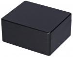Preview: The image shows a rectangular, black box with a smooth lid. The edges are slightly rounded, and the surface appears glossy and uniform. The box is closed.