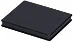 Preview: It is a rectangular, flat object in black. The surface is smooth and even, with rounded corners. It looks like a compact container or a pouch.