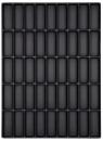Preview: The image displays a rectangular, black tray with 48 elongated indentations, arranged in 8 rows and 6 columns. The indentations are uniform and deep.