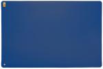 Preview: The image shows a large, solid blue mat. It has rounded corners and a smooth surface. In the upper left corner, there is a yellow logo.