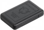 Preview: The image displays a black, rectangular device with a smooth surface. On the front, the words 