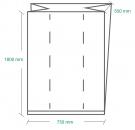 Preview: The image displays a technical drawing of a rectangular object. It has vertical and horizontal dimensions: 1800 mm high, 750 mm wide, and 550 mm deep. Six dashed lines run vertically.