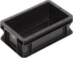 Preview: Es handelt sich um eine rechteckige, flache Box aus schwarzem Kunststoff. Sie hat gerade Seiten und eine glatte Innenseite, geeignet zum Aufbewahren oder Transportieren von Gegenständen.