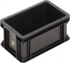 Preview: Das Bild zeigt eine rechteckige, schwarze Kunststoffbox. Sie hat gerade Kanten und eine glatte Oberfläche mit einer Öffnung oben. Die Wände sind stabil und die Box steht auf einer flachen Basis.