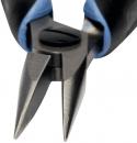Preview: The image shows a pair of pliers with two sharp, pointed blades that meet at a pivot point. The handle has a matte and a rubberized surface for better grip.
