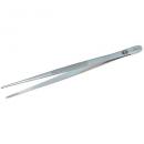Preview: The image shows a long, narrow tweezer made of shiny metal. It has two pointed, flexible arms that meet at the top end. The surface is ridged for better grip.