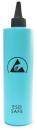 Preview: The image shows a tall, turquoise bottle with a black lid. On the front, there is a black symbol featuring a hand and three triangles, below which is written 