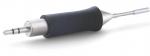 Preview: The image shows an audio plug with a metallic tip and a black, rubberized grip. The plug has several grooves and is slim and elongated in shape.