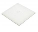 Preview: The image displays a square, flat object in white. The surface is even and soft, possibly a cushion or a mat. It has no discernible patterns or textures.