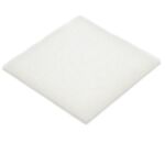 Preview: The image shows a square, flat object in white. It has a uniform, smooth surface and appears soft and light. It could be a piece of foam or a similar material.