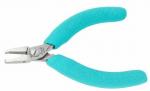 Preview: The image shows a pair of pliers with narrow, pointed jaws and turquoise, non-slip handles. The pliers have a metallic shine at the working ends.