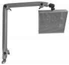 Preview: The image displays a flexible holder with a rectangular, perforated monitor. The holder features multiple joints and is made of gray metal. It allows for various positioning.