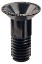 Preview: The image shows a black screw with a conical head. The head has a recessed shape, while the lower part is threaded for screwing into materials.