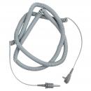 Preview: The image shows a gray spiral cable. It is neatly coiled, and there is a small plug at one end. The cable appears flexible and is suitable for audio connections.