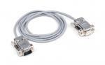 Preview: The image shows a gray cable with two 9-pin D-Sub connectors at the ends. The connectors are metallic and have a rectangular shape. The cable has a uniform thickness and a smooth appearance.
