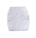 Preview: The image shows a piece of white fabric or material that is oval-shaped and features several straight folds or lines. It appears flat and lightweight.