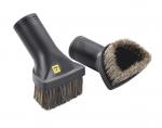 Preview: The image shows two brushes with black handles. One brush has a wide, flat head, while the other is wedge-shaped and narrow. Both have soft bristles.