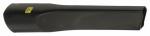 Preview: The image shows a black, elongated object with a wide, oval opening at one end. The object has a smooth surface and a yellow logo or symbol on the side.