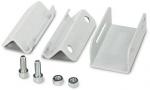 Preview: The image shows two metal brackets and a casing, all in silver color. Included are three screws and washers. The shapes are rectangular and flat.