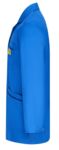 Preview: The image shows a blue, one-piece work coat. It has long sleeves and a chest pocket. The fabric appears smooth and the coat has a clear, simple shape.