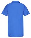 Preview: The image displays a short-sleeved, light blue shirt with a classic collar. It has a simple, clean shape with no patterns. The back view is visible, and the sides are slightly rounded.