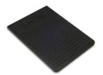 Preview: The image shows a rectangular, black mat with a grippy surface. It has a textured surface with small square bumps and bears the inscription 