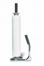 Preview: The image shows a white rolling table runner with a handle and a metal base. The roller is cylindrical and has threads at both ends. It is used for applying paint.