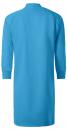 Preview: The picture shows a long, light blue garment. It has long sleeves and a stand-up collar. The fabric structure is slightly wavy or quilted. It is plain and solid-colored.
