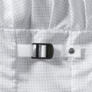 Preview: The image displays a white, checkered-patterned surface with a black buckle and a white strap. The structure is lightly padded and features a square pattern.