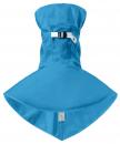 Preview: The image shows a brightly blue rain jacket. It has a protective hood and a wide, flared hem. A white closure is located on the front.