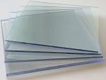 Preview: In the image, several transparent glass panes are stacked on top of each other. They are rectangular and slightly shimmering, arranged on a light background.