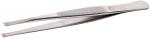 Preview: The image shows a metallic tweezer. It has two long, narrow arms that fold together and form a fine opening at the tip. One side is ridged for a better grip.