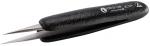 Preview: The image shows a black tweezer with two pointed, narrow metal ends. The handle is ergonomically shaped, making the tweezer easy to grip and handy.