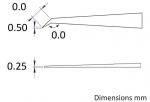 Preview: The image displays technical drawings of two profiles. The top one is an angled profile with dimension-related details, while the bottom one is an elongated, straight profile with a measurement of 0.25 mm.