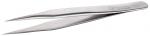 Preview: The image shows a narrow stainless steel tweezer with long, pointed ends. It has a smooth surface and is suitable for grasping small objects. The grip side is slightly curved.