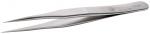 Preview: The image shows a straight, narrow tweezer made of stainless steel. It has two pointed ends that converge. The surface is shiny and has a simple, ergonomic shape.