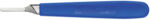 Preview: The image shows a blue handle with a metallic blade at one end. The handle has a smooth surface and is ergonomically shaped to fit well in the hand.