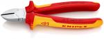 Preview: The image shows a red and yellow pliers with a narrow, flat tip. The handles are ergonomically shaped and are insulated for electrical protection. The brand 