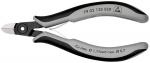 Preview: The image shows a small pair of pliers with gray and black handles. The pliers have a flat cutting edge, ideal for cutting fine wires. They are ergonomically shaped and lightweight.