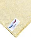Preview: The image shows a light beige cleaning cloth with a labeled corner. The label features the word 