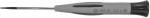 Preview: The image shows a screwdriver with a slender, gray handle and a narrow, long blade. The handle has a non-slip surface and a round shape.