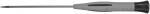 Preview: The image shows a screwdriver with a long, slender steel head and a gray handle with a black rubber tip. The handle is ergonomically shaped.