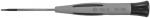 Preview: The image shows a Phillips screwdriver. The handle is gray with a black end cap. The blade is long and narrow, suitable for driving screws.