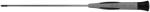 Preview: The image shows a screwdriver with a long, narrow, metallic shaft and a gray handle. The tip is flat and suitable for screws.